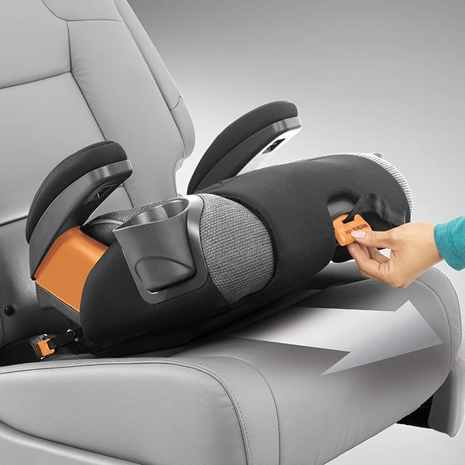 Chicco KidFit Zip Air Plus 2-in-1 Belt Positioning Booster Car Seat, Backless and High Back Booster Seat, for Children Aged 4 Years and Up and 40-100 lbs | Q Collection/Black/Grey