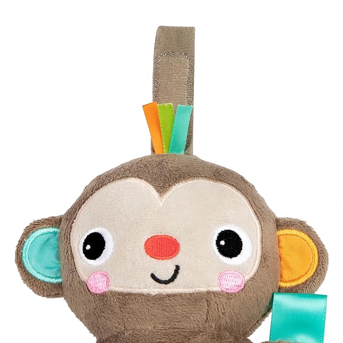Bright Starts Pull, Play & Boogie Musical Activity Toy for Stroller - Monkey - Unisex, Newborn +