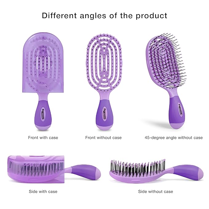 NuWay® U.S. Patented Vented TravelC® for All Hair Types is Hair Dryer Safe (Purple)