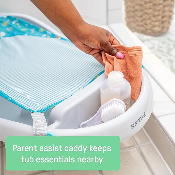 Ingenuity Comfy Clean Deluxe Newborn to Toddler Baby Bathtub, 3-in-1 with Removable Sling, Padded Backrest, 0-24 Months, Gray