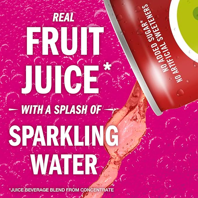 Izze Cherry Lime Straight Beverages, 8.4 FL Oz, (Pack of 48)
