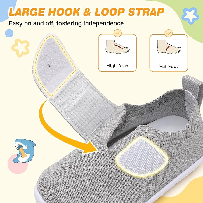 L-RUN Baby Shoes Boys Girls First Walking Shoes Infant Sneakers Toddler Crib Shoes Lightweight Breathable Non-Slip Soles