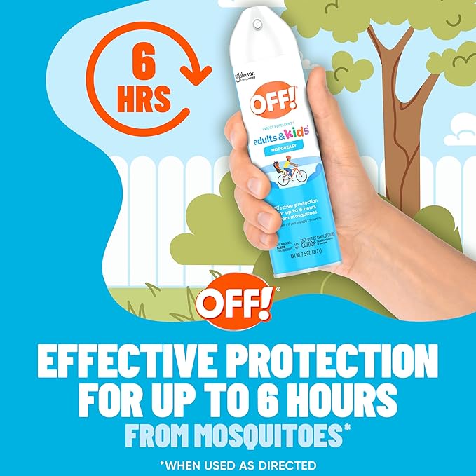 Off! Insect Repellent Aerosol for Adults & Kids, Fragrance-Free Picaridin Bug Spray for Everyday DEET-Free Protection from Mosquitoes and Ticks, 7.5 Oz