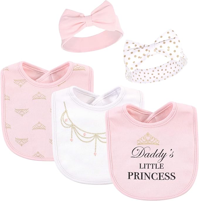 Little Treasure baby-girls Bib and Headband Set