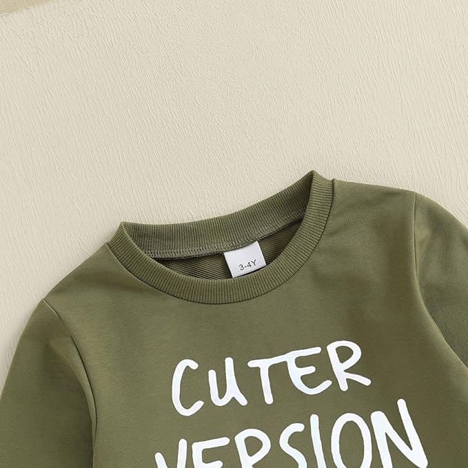 wdehow Toddler Kids Baby Boy Fall Outfits 1T 2T 3T 4T 5T Letter Print Long Sleeve Tops Camouflage Pants Winter Clothes Sets