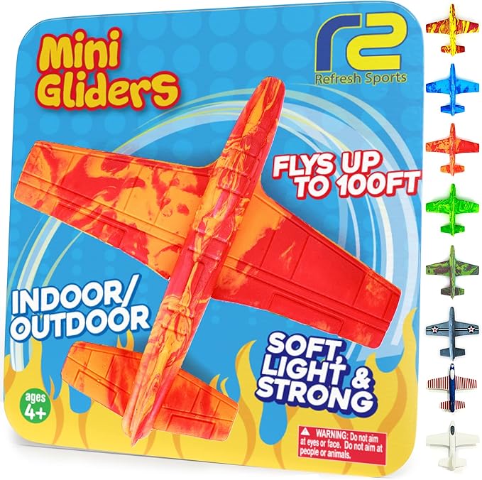 Airplane Toy Glider for All Ages - 2026 Valentines Day Gifts for Kids - Easy to Throw Soft Flying Plane for Indoor & Outdoor Play - Best Kids Valentine Gifts for Girls & Boys All Ages 3 4 5 6 7 8 9+