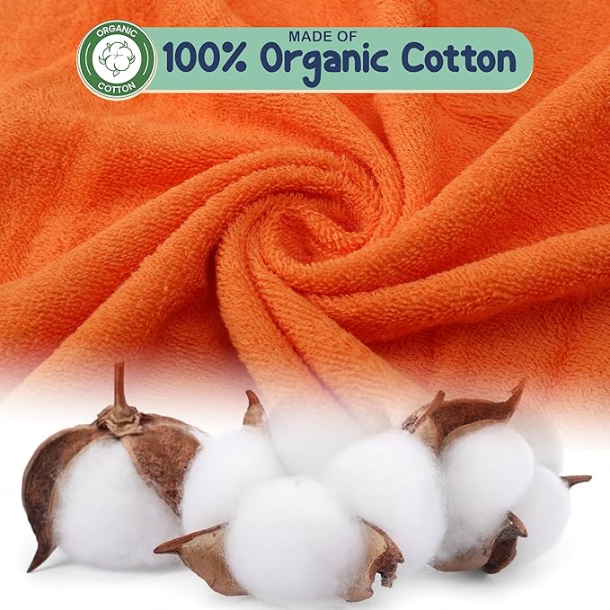 Mother's Choice Organic Baby Hooded Towel – Ultra-Soft & Absorbent Baby Bath Towels for Newborn with 3D Orange Fox Design
