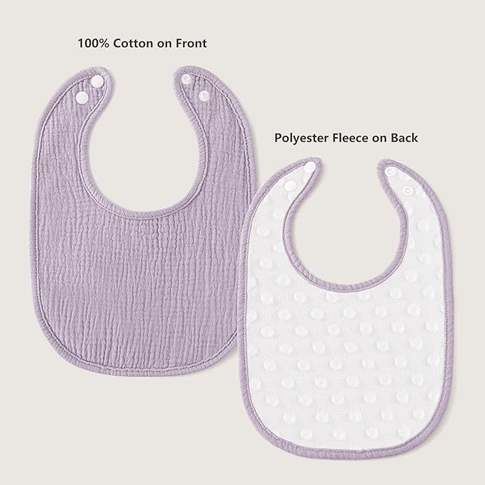 Susurration Muslin Baby Bibs 6 Pack Cotton Baby Drool Bibs,Soft Adjustable Baby Drooling Bibs for Unisex Boys Girls