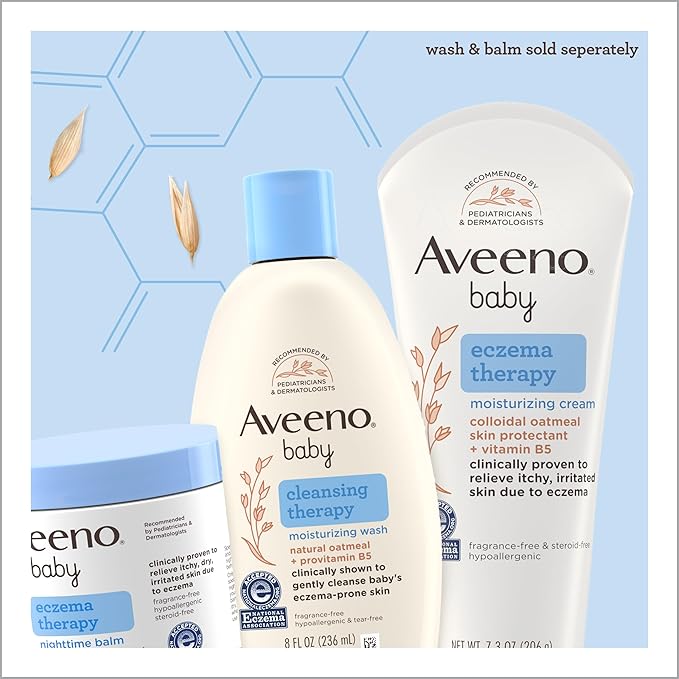 Aveeno Baby Eczema Therapy Moisturizing Cream, Natural Colloidal Oatmeal & Vitamin B5, Baby Cream for Dry, Itchy, Irritated Skin Due to Eczema, Paraben- & Steroid-Free, 5 fl. oz
