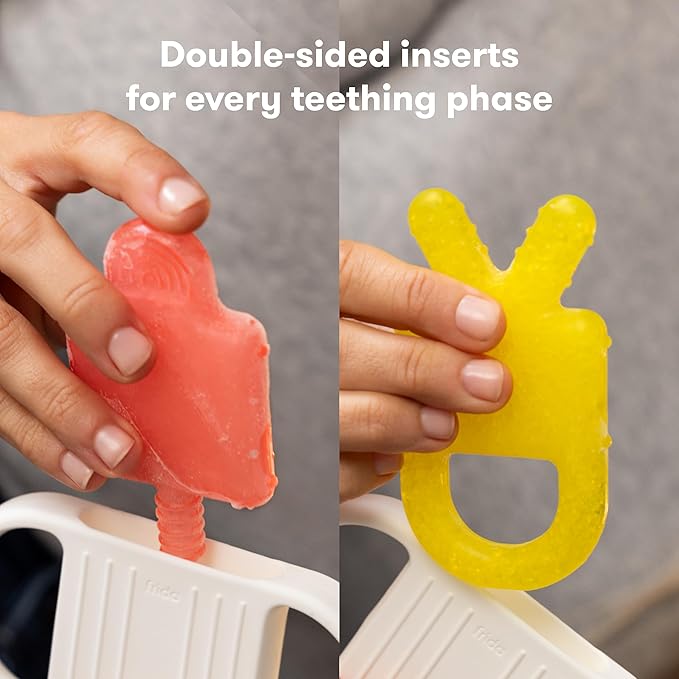 Frida Baby Silicone Teething Toys, 4-in-1 Teether for Babies & Infants, Teething Relief for 0-18 Months, Not-Too-Cold-to-Hold Baby Teether, BPA-Free