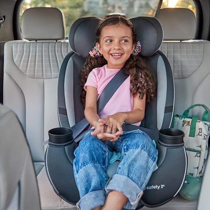 Safety 1st Grow and Go All-in-One Slim Convertible Car Seat, Rear Facing, 5-40 lbs, Forward Facing (30–65 lbs), High Back Booster Seat 40-100 pounds, Iron Frost