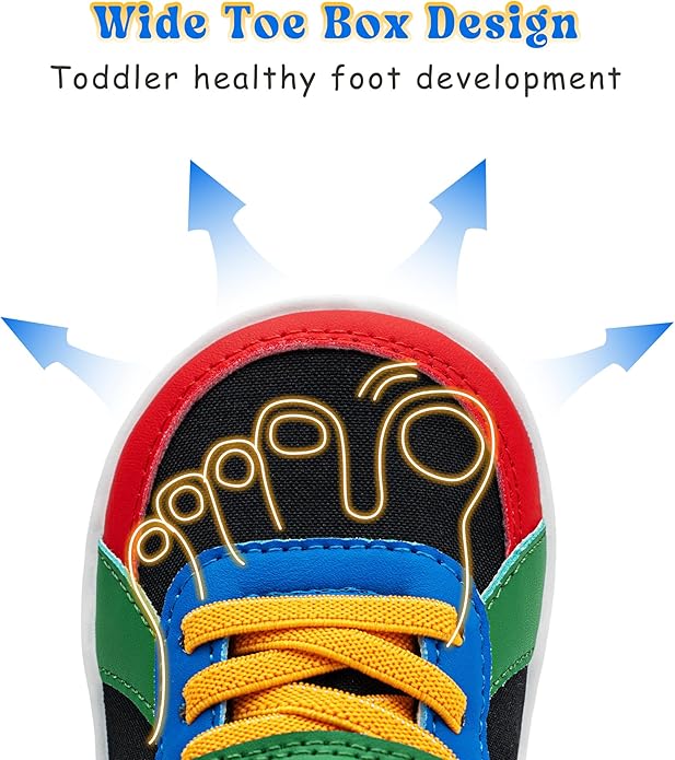 SKYWHEEL Toddler Wide Toe Box Barefoot Shoes Boys Sneakers Kids Tennis Shoes Comfort Lightweight Zero Drop Walking Shoe for Indoor/Outdoor Play