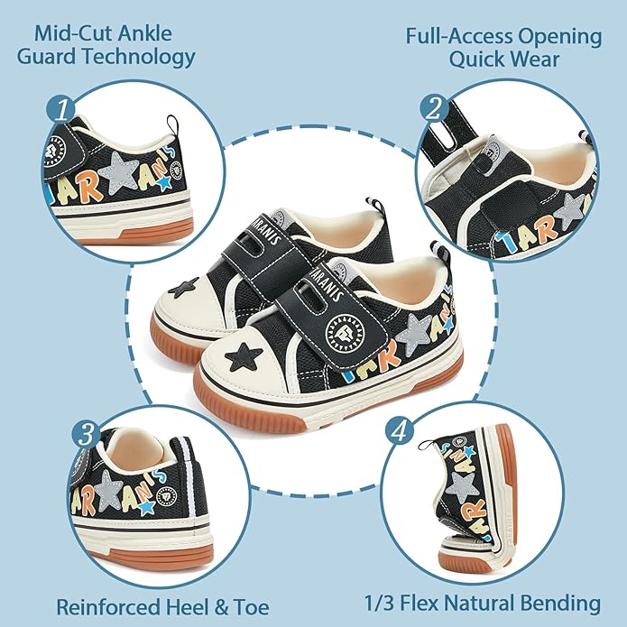 TARANIS Baby Squeaky Shoes Walking Sneakers with On/Off Squeaker Switch Non-Slip First Walkers Soft Rubber Toe Breathable Mesh