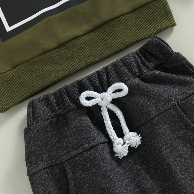 Baby Boy Fall Clothes Set Long Sleeve Crewneck Sweatshirts Pants Cute Infant Newborn Outfits 6 12 18 24 Months 2T