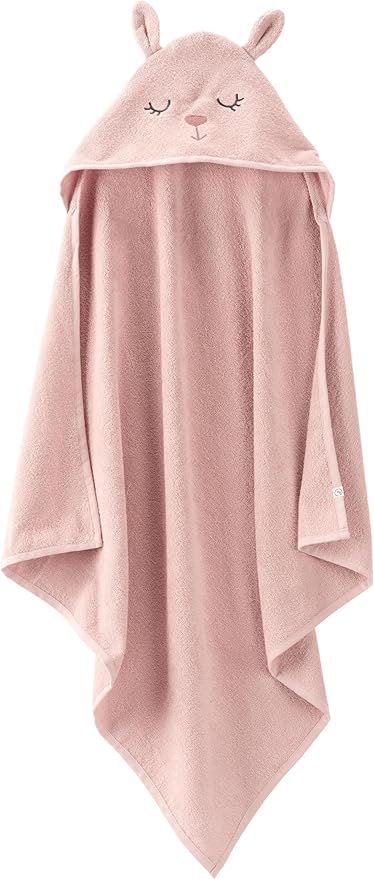 Little Planet by Carter's Baby Organic Cotton Bath Towel, Dusty Rose, OSZ