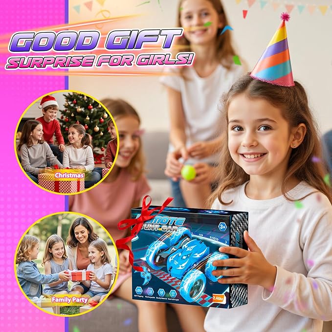 Remote Control Car,RC Cars for 4 5 6 7 8 9 10 11 12 Year Old Boy Double Sided 360°Flip 4WD Rechargeable Drift RC Race Car Boys Toys Birthday Gifts Christmas Basket Stuffers for Kids Age 4-12