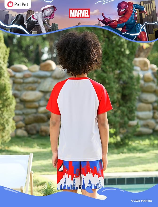 Disney Marvel Spiderman Cars Boy Swimsuit Rash Guard Shirts & Swim Trunk Boys Swim Set Mickey Summer Bathing Suit 2-13 Years