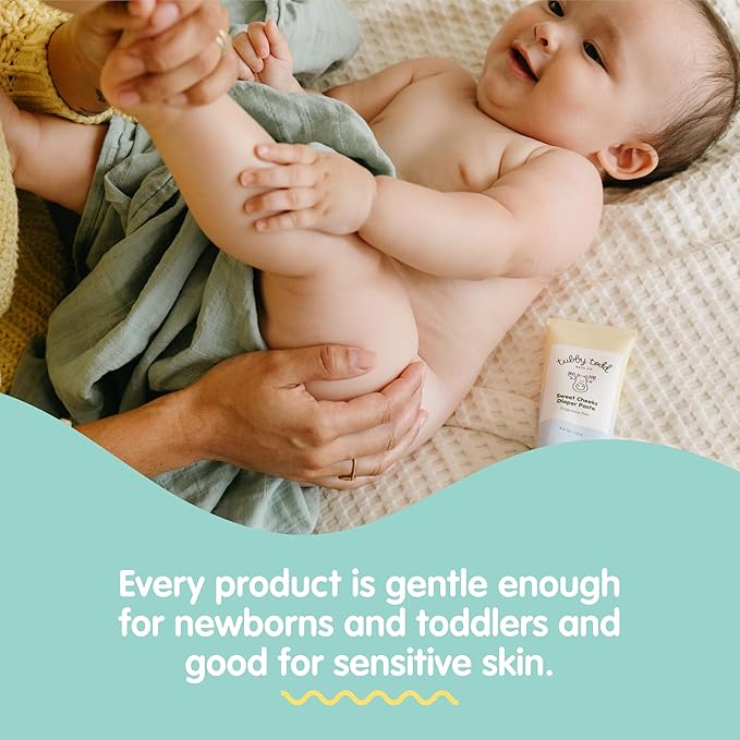 Tubby Todd Baby Bath & Skincare Kit - The Baby Bundle - Shampoo and Body Wash, Everyday Lotion 8.5 Oz, All Over Ointment 3.5 Oz & Diaper Paste Cream 7.9 Oz Gift Set - Lavender Rosemary