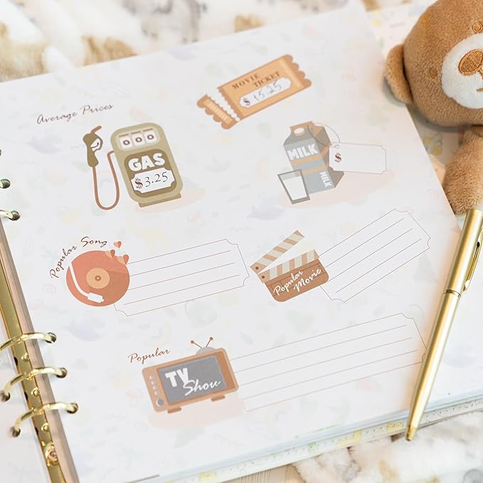 Keepsake Baby Memory Book With Box - Timeless Leather-Bound Milestone Book | Photo Memory Box to Record Baby Shower to Age 5 - Beautiful Gift for Girls and Boys