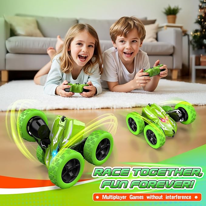 Remote Control Car,RC Cars for 4 5 6 7 8 9 10 11 12 Year Old Boy Double Sided 360°Flip 4WD Rechargeable Drift RC Race Car Boys Toys Birthday Gifts Christmas Basket Stuffers for Kids Age 4-12