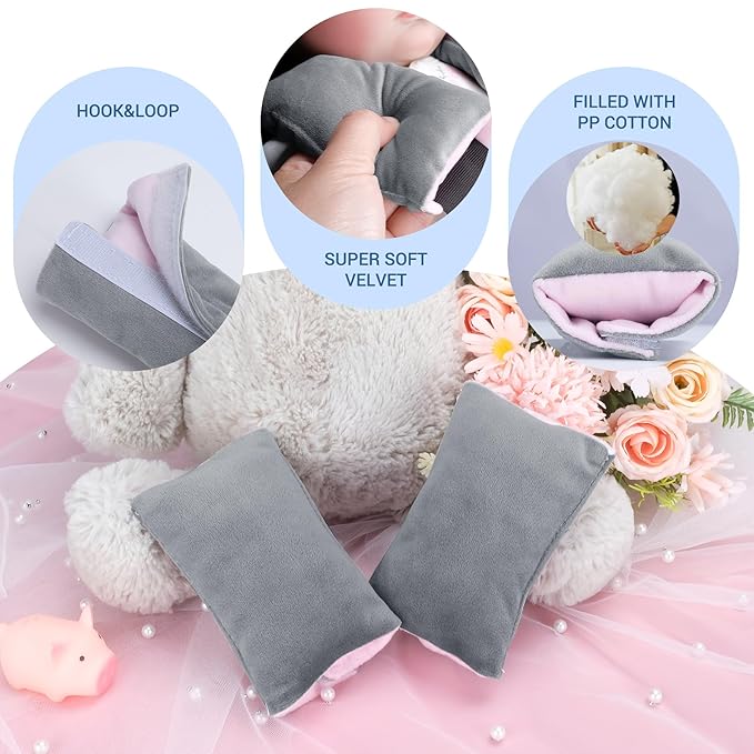 COOLBEBE Car Seat Straps Shoulder Pads for Baby Kids, Super Soft Seat Belt Covers for All Car Seats/Pushchair/Stroller/High Chair(Grey/Pink)