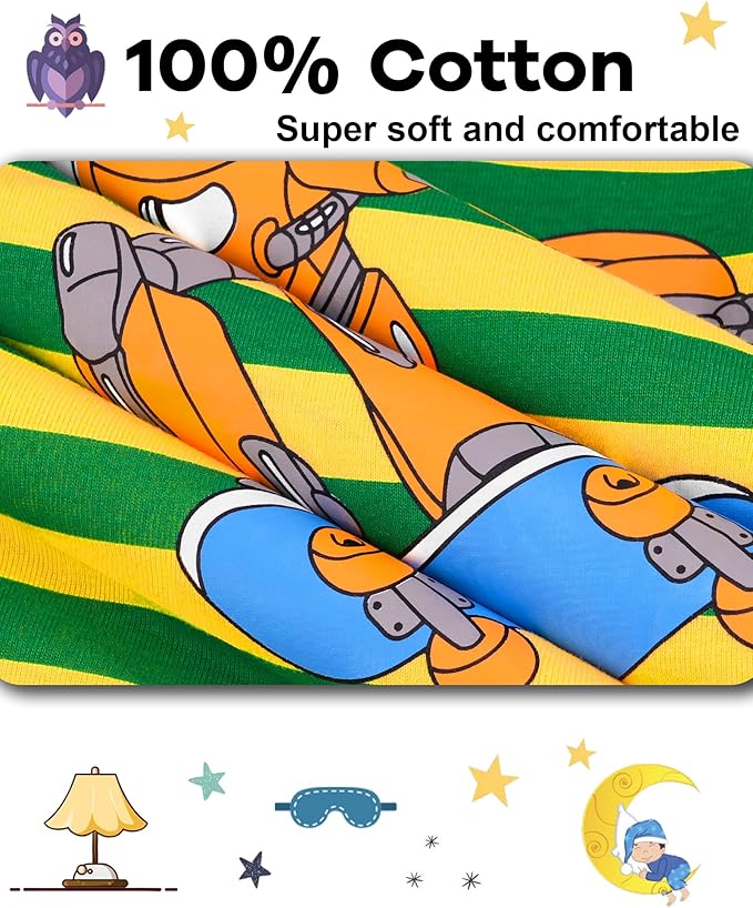 DAUGHTER QUEEN Boys 100% Cotton Long Sleeve Pajamas Size 18Months-12Years