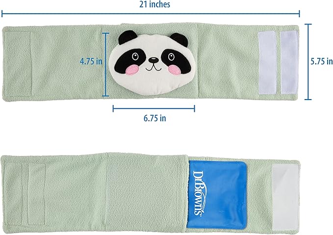 Dr. Brown's Infant Gripebelt Heated Belly Band, Soothe Baby's Tummy with Gentle Warmth and Compression, Panda, 0m+
