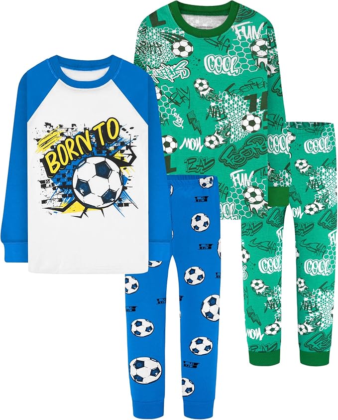 DAUGHTER QUEEN Boys 100% Cotton Long Sleeve Pajamas Size 18Months-12Years
