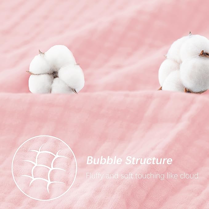 SWEET DOLPHIN Muslin Hooded Baby Bath Towels - 2 Pack 100% Cotton Towel for Babies, Infants, Toddlers - 32x32Inch - Highly Absorbent and Newborn Essential, Pink