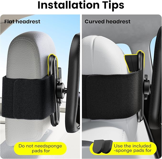 Fixed Headrest Car Mirror for Baby Rear Facing Fit Tesla and Other Models Shatterproof Baby Mirror for Car Back Seat 360° Wide Clear View Crash Tested Stable Velcro Strap Newborn Baby Essentials