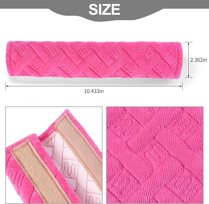 surpassme Car Seat Belt Pads Covers, 2PCS Seat Belt Shoulder Strap Covers Protector to Release Stress to Your Neck and Shoulder for a Safety Driving(Pink)