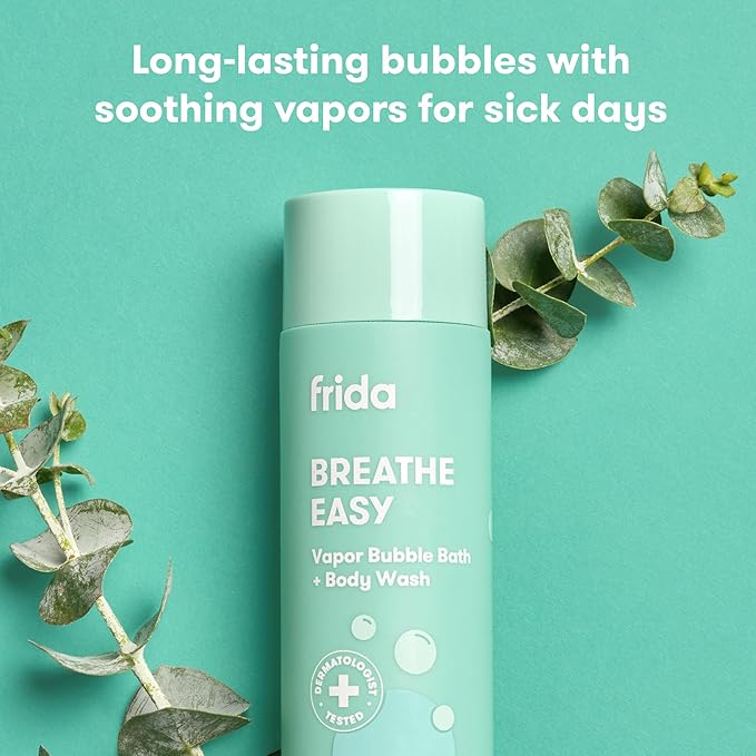 Frida Baby Eucalyptus Vapor Baby & Kids Bubble Bath + Body Wash, Toddler & Baby Body Wash, Dermatologically Tested, Tear-Free, Hypoallergenic, Safe for Skin, Super Sudsy, 10oz