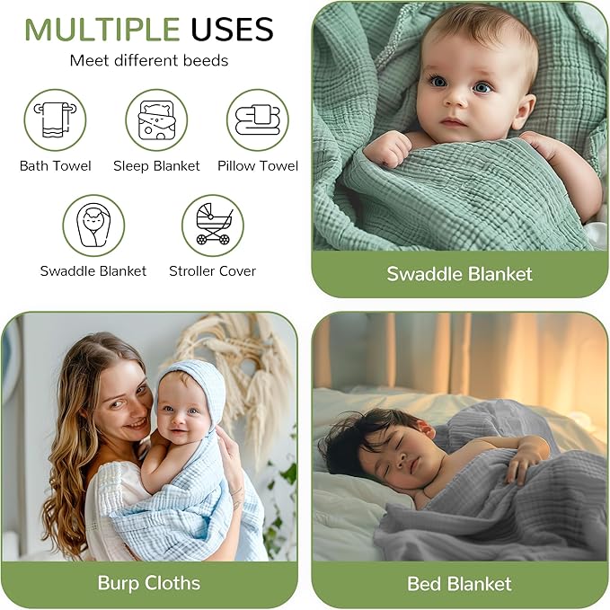 Hooded Baby Towels, 3 Pack Muslin Cotton Baby Towel Set, Super Soft and Absorbent Bath Towel for Babies, Infant, Toddler and Kids, Newborn Essential (35 X 35 Inch) (White + Pink + Yellow)