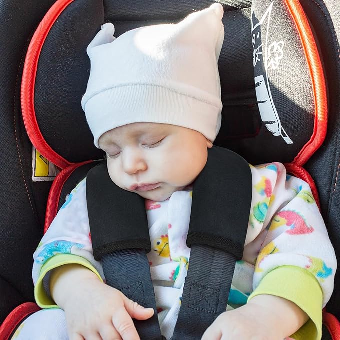 Seat Belt Cover Pad for Baby, Soft Seatbelt Cushion Covers for Kids 2Pcs Car Seat Strap Shoulder Pads for All Car Seats, Stroller, High Chair, High Chair,Black