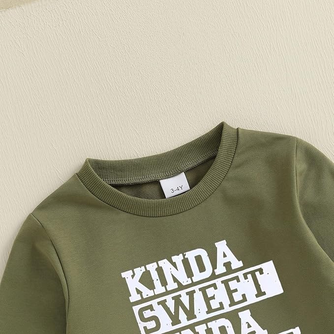 wdehow Toddler Kids Baby Boy Fall Outfits 1T 2T 3T 4T 5T Letter Print Long Sleeve Tops Camouflage Pants Winter Clothes Sets