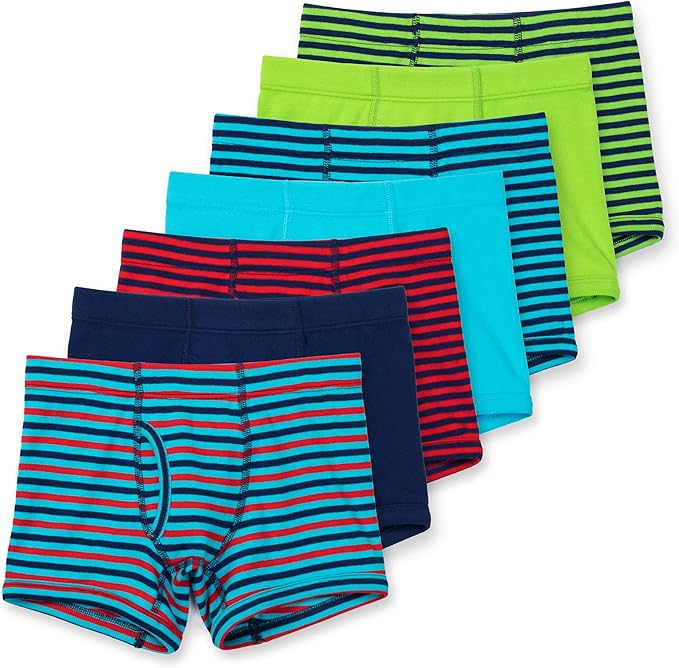 Lucky & Me Nolan Boys GOTS, Organic Cotton, Boxer Briefs, 7-Pack