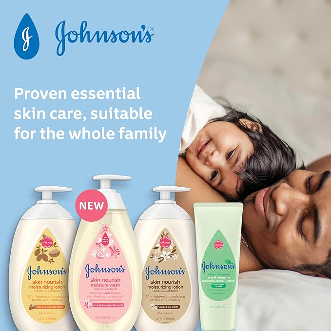 Johnson's Baby Skin Nourishing Moisture Baby Body Wash with Shea & Cocoa Butter, Hypoallergenic & Tear Free Baby Bath Wash, Paraben-, Dye-, Sulfate & Phthalate-Free, 20.3 fl. oz (Pack of 2)