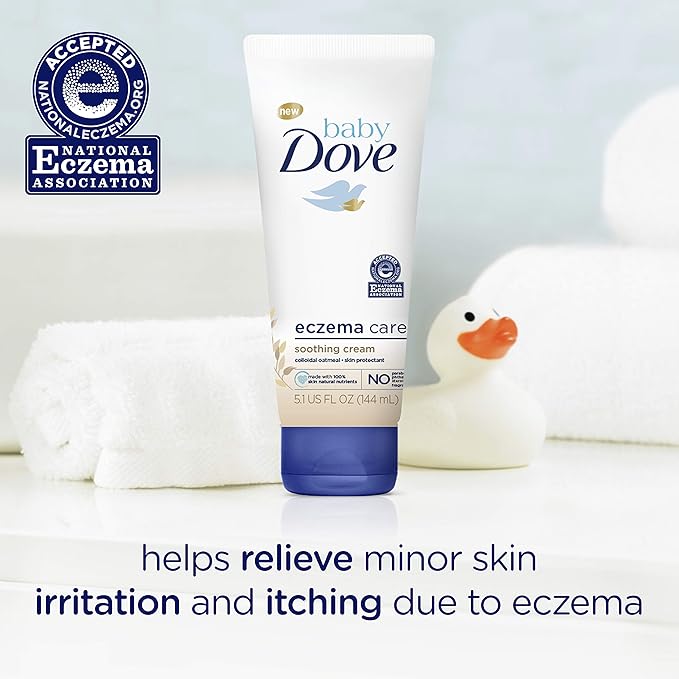 Baby Dove Soothing Cream Lotion To Soothe Delicate Skin Eczema Care No Artificial Perfume or Color, Paraben & Phthalate Free,5.1 Ounce (Pack of 3)