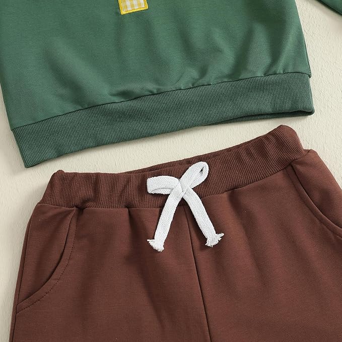 Infant Baby Boy Fall Clothes Set Funny Letter Sweatshirt Pant Outfit Toddler Winter Clothes 6 12 18 Months 2T 3T
