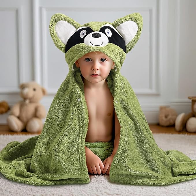 Baby Towels with Hood, Kids Towels Bath Towels for Boy Girl 0-5 Years, 2-Pack Soft & Absorbent Kids Hooded Bath Towels for Toddlers 1-3, Baby Bath Towels with Hood Large 50'' x 32'' Thick