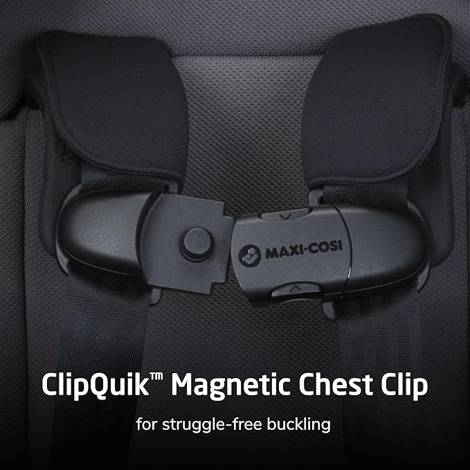 Maxi-COSI Pria Max+ All-in-One Baby Convertible Car Seat, Rear Facing, Forward Facing Infant Toddler Booster, Easy Latch Install, Magnetic Buckle, Adjustable Harness, Cup Holders, Sea Shadow