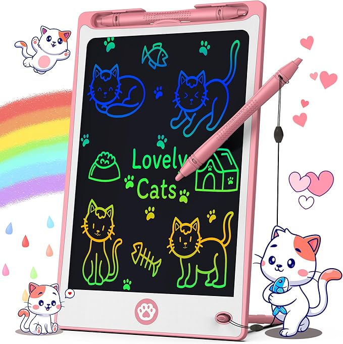 Hockvill LCD Writing Tablet for Kids 8.8 Inch, Toys for Girls Boys Drawing Pad for 3 4 5 6 7 Year Old Kids Toys, Children’s Day Gift Valentines Gift for Kids Toddler Doodle Board Travel Essentials