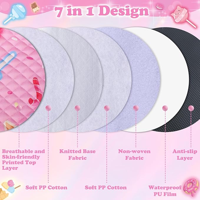 Babenest Car Seat Potty Protector Cover -Waterproof Carseat Training Liner for Baby &Toddler Shower Gift, Dry Piddle Pee Pad with Fun Designs for Strollers & Infant Car Seats (1pc Pink)