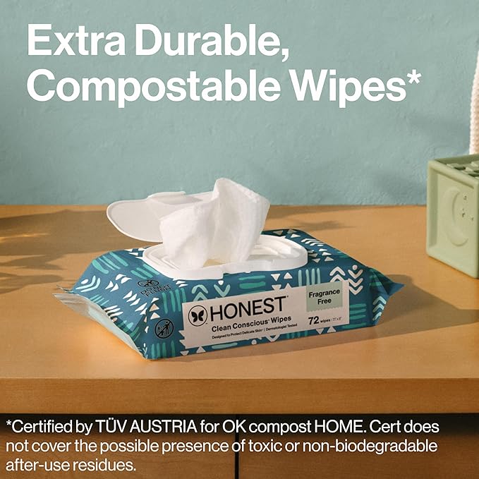 The Honest Company Hypoallergenic Multi-Use Baby Wipes for Sensitive Baby Skin, Balance Blues, 288 Count