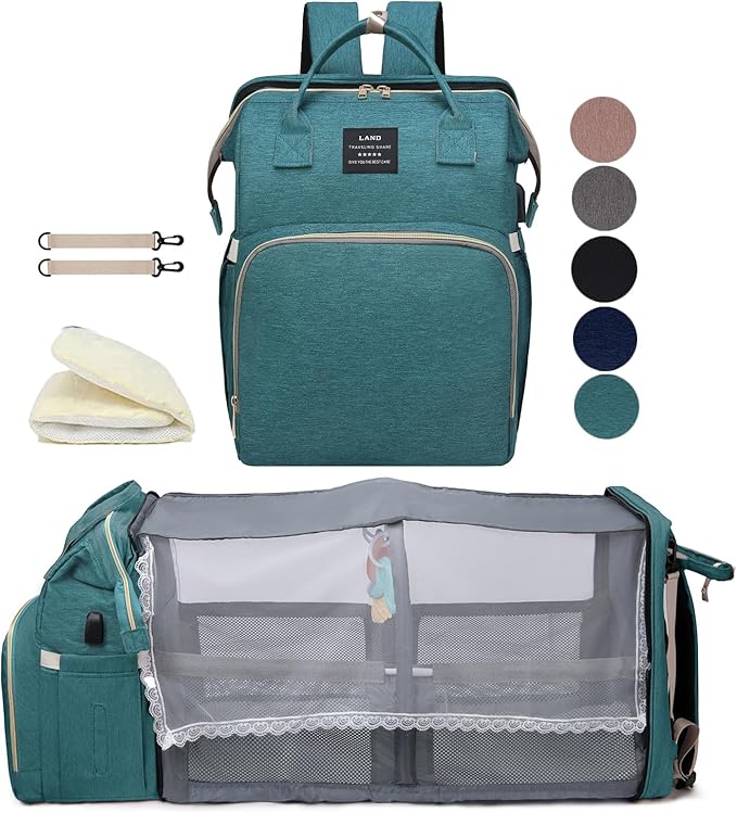 Green Diaper Bag Backpack for Mom: Baby Bags for Boys Girls Toddler Women Men Large Back Pack Diapers Bag Big Travel Pañaleras Modernas Para Bebe Niña Unisex Newborn Essential Baby Registry