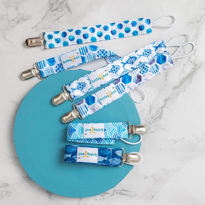 babygoal Baby Pacifier Clips, 6 Pack Pacifier Holder for Girls and Boys Fits for Most Pacifiers and Binkies 6MP12