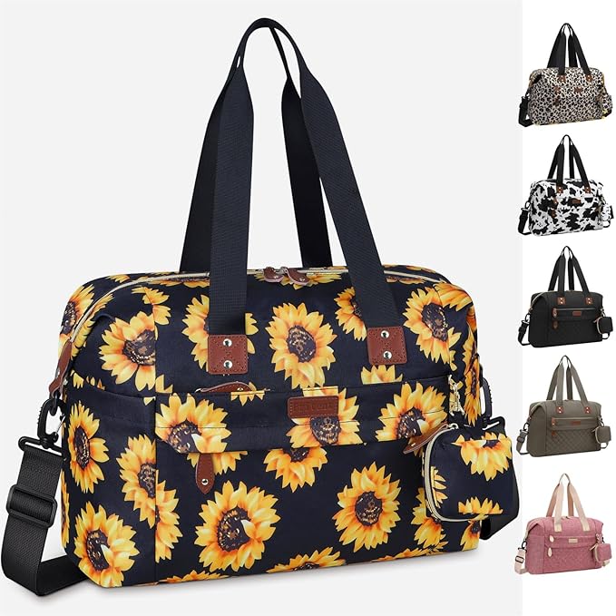 Diaper Bag Tote - Diaper Baby Bags with Pacifier Case, Shoulder Straps, Stroller Clips, Waterproof Large Mommy Maternity Travel Baby Bag for Mom and Dad, Sunflower, Medium
