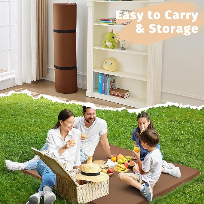 Waterproof Baby Play Mat for Floor 1.3" Thick Memory Foam 50 * 50 Cushion Playpen Playmat Tummy Time Nursery Rug Pad Mattress Create Soft & Safe Area for Infants,Toddler,Kids,Chestnut
