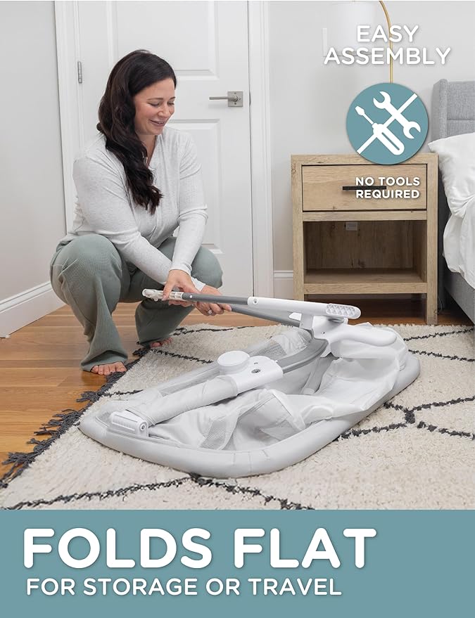 Baby Delight Beside Me Dreamer Bassinet | Bedside Sleeper | 6-Position Height Adjustment | Driftwood Grey