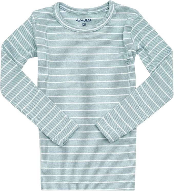 AVAUMA Stripe Pattern Baby Boys Girls Pajama Set Kids Toddler Snug fit Ribbed Sleepwear pjs for Daily Life Style